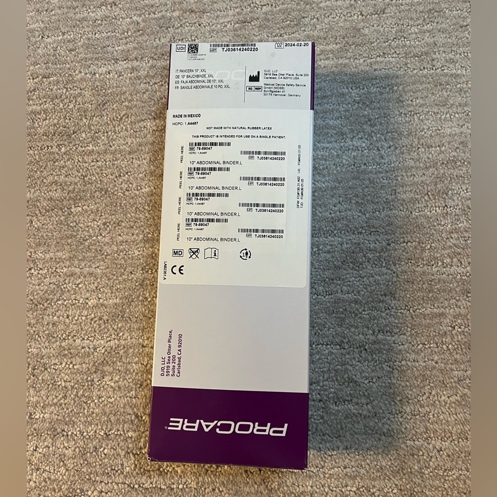 NEW Procare Abdominal Binder 10” Large